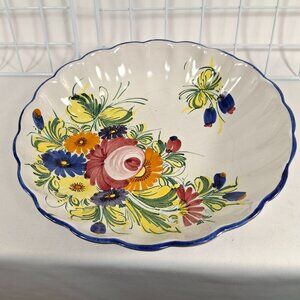 Rare Vintage Italian Renaissance Revival Nove Rose Signed Hand-Painted Bowl